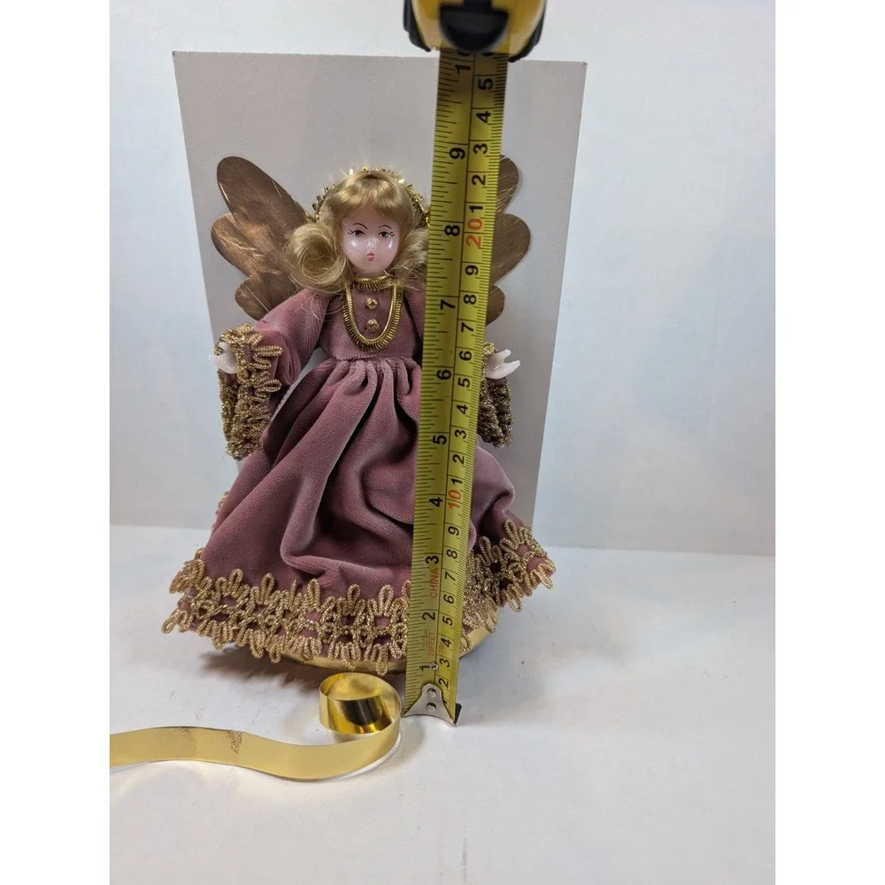 Vintage DROZD Handarbeit Angel Doll West Germany Pink Gold NIB